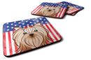 American Flag and Yorkie Yorkishire Terrier Foam Coaster