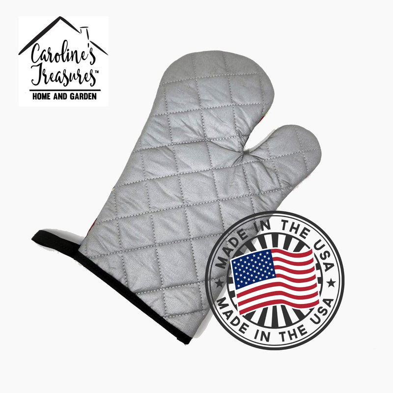American Flag and Yorkie Yorkishire Terrier Oven Mitt BB2134OVMT