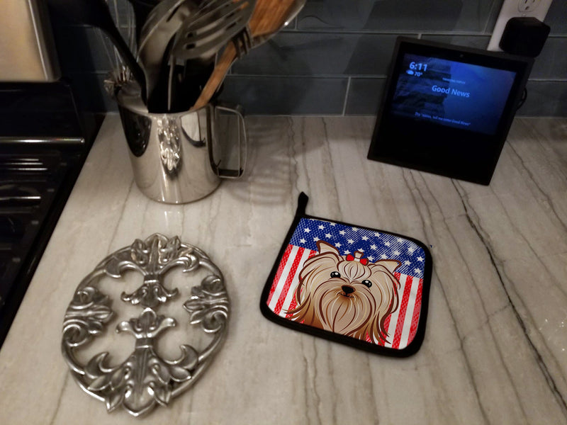 American Flag and Yorkie Yorkishire Terrier Pot Holders - Set of 2 - Heat-Resistant Kitchen Essentials BB2134PTHD