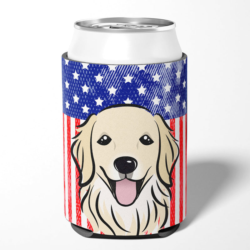 American Flag and Golden Retriever Can or Bottle Hugger BB2135CC