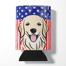 American Flag and Golden Retriever Can or Bottle Hugger BB2135CC