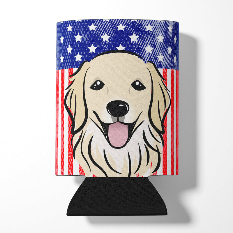 American Flag and Golden Retriever Can or Bottle Hugger BB2135CC