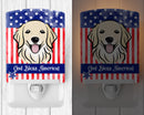 American Flag and Golden Retriever Ceramic Night Light BB2135CNL
