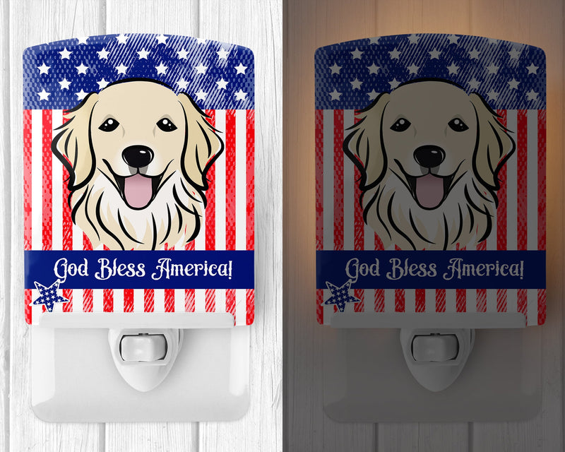 American Flag and Golden Retriever Ceramic Night Light BB2135CNL