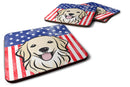American Flag and Golden Retriever Foam Coaster