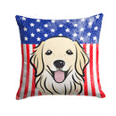 American Flag and Golden Retriever Throw Pillow - 14x14 Decorative Pillow – Art for Your Home & Patio BB2135PW1414