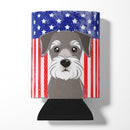 American Flag and Schnauzer Can or Bottle Hugger BB2136CC