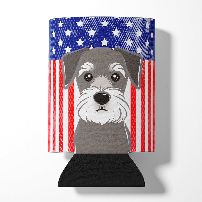 American Flag and Schnauzer Can or Bottle Hugger BB2136CC