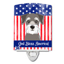 American Flag and Schnauzer Ceramic Night Light BB2136CNL