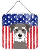 American Flag and Schnauzer Wall or Door Hanging Prints BB2136DS66