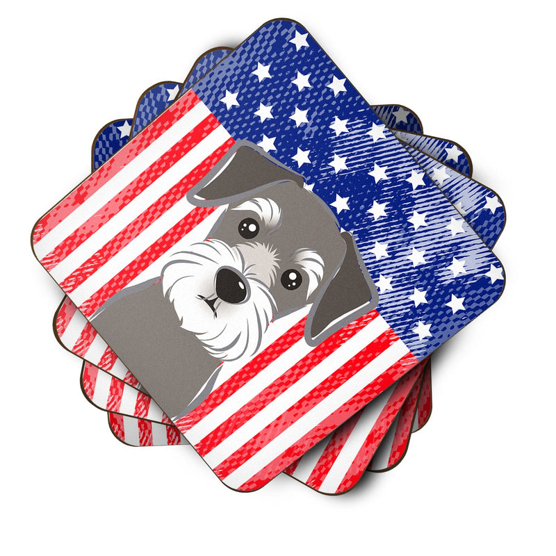 American Flag and Schnauzer Foam Coaster