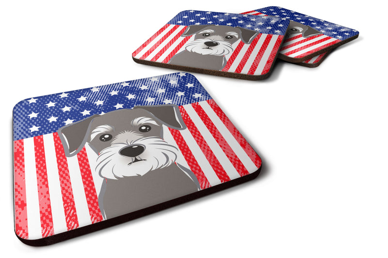 American Flag and Schnauzer Foam Coaster