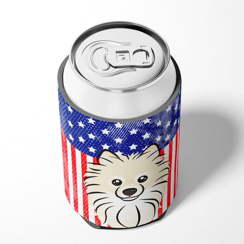 American Flag and Pomeranian Can or Bottle Hugger BB2137CC