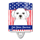 American Flag and Maltese Ceramic Night Light BB2138CNL