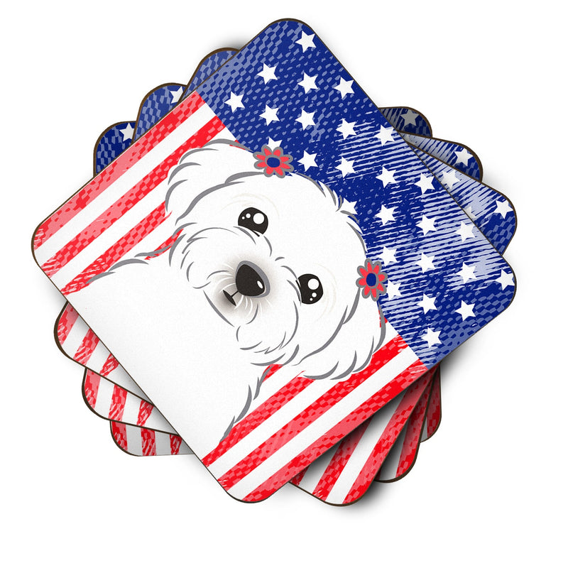 American Flag and Maltese Foam Coaster