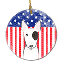 American Flag and Bull Terrier Ceramic Ornament BB2139CO1