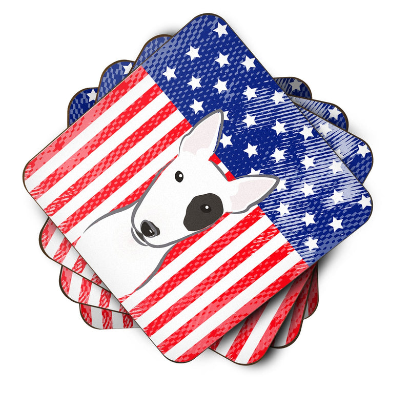 American Flag and Bull Terrier Foam Coaster