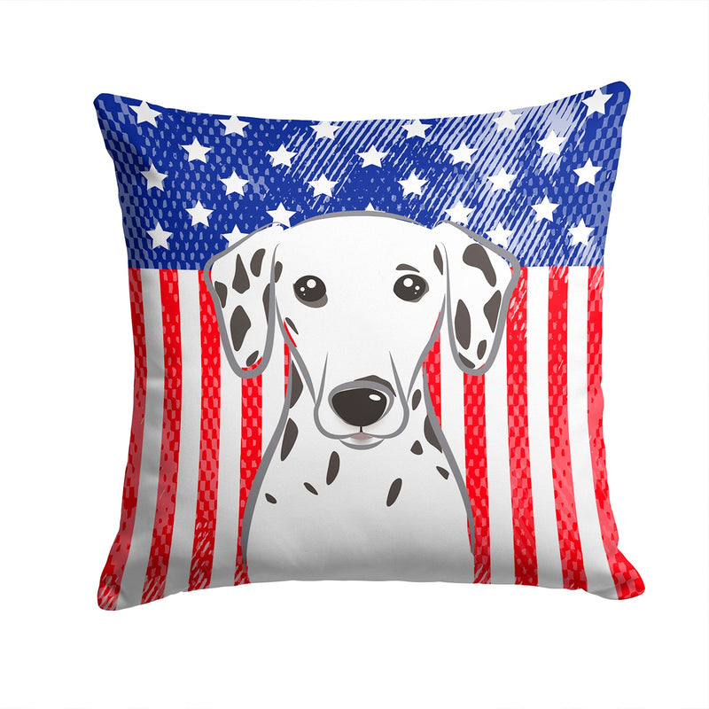 American Flag and Dalmatian Throw Pillow - 14x14 Decorative Pillow – Art for Your Home & Patio BB2140PW1414