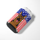 American Flag and German Shepherd Can or Bottle Hugger BB2141CC