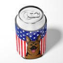 American Flag and German Shepherd Can or Bottle Hugger BB2141CC