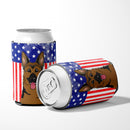 American Flag and German Shepherd Can or Bottle Hugger BB2141CC