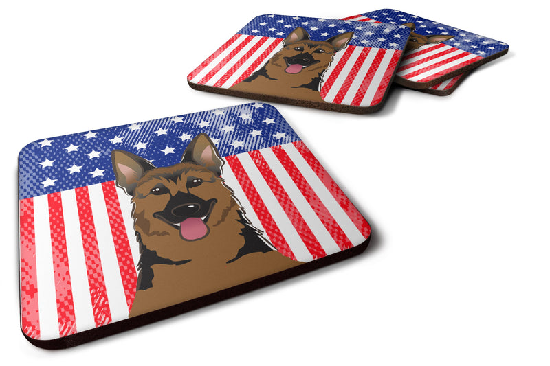 American Flag and German Shepherd Foam Coaster