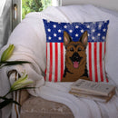 American Flag and German Shepherd Throw Pillow - 14x14 Decorative Pillow – Art for Your Home & Patio BB2141PW1414