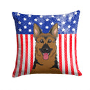 American Flag and German Shepherd Throw Pillow - 14x14 Decorative Pillow – Art for Your Home & Patio BB2141PW1414