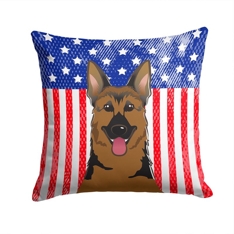 American Flag and German Shepherd Throw Pillow - 14x14 Decorative Pillow – Art for Your Home & Patio BB2141PW1414