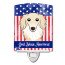 American Flag and Longhair Creme Dachshund Ceramic Night Light BB2142CNL
