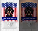 American Flag and Smooth Black and Tan Dachshund Ceramic Night Light BB2145CNL
