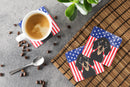 American Flag and Smooth Black and Tan Dachshund Foam Coaster