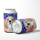 American Flag and Cocker Spaniel Can or Bottle Hugger BB2146CC