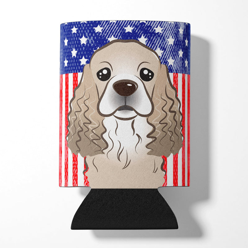 American Flag and Cocker Spaniel Can or Bottle Hugger BB2146CC