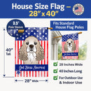 American Flag and Cocker Spaniel House Flag 28x40 Porch Sleeve Pole Decorative Outside Yard Banner Artwork Wall Hanging, Polyester