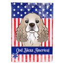 American Flag and Cocker Spaniel House Flag 28x40 Porch Sleeve Pole Decorative Outside Yard Banner Artwork Wall Hanging, Polyester