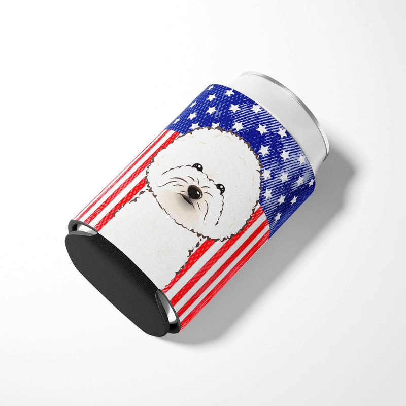 American Flag and Bichon Frise Can or Bottle Hugger BB2147CC