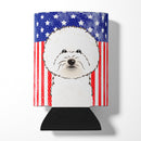 American Flag and Bichon Frise Can or Bottle Hugger BB2147CC