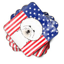 American Flag and Bichon Frise Foam Coaster