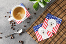 American Flag and Bichon Frise Foam Coaster
