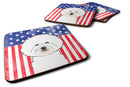 American Flag and Bichon Frise Foam Coaster