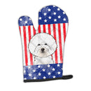 American Flag and Bichon Frise Oven Mitt BB2147OVMT