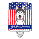 American Flag and Alaskan Malamute Ceramic Night Light BB2148CNL