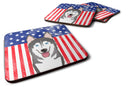 American Flag and Alaskan Malamute Foam Coaster