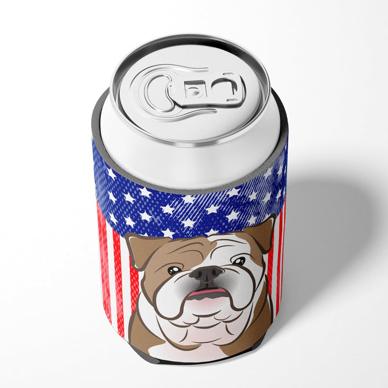 American Flag and English Bulldog  Can or Bottle Hugger BB2149CC