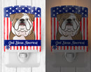 American Flag and English Bulldog  Ceramic Night Light BB2149CNL