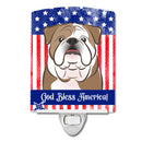 American Flag and English Bulldog  Ceramic Night Light BB2149CNL