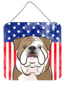 American Flag and English Bulldog  Wall or Door Hanging Prints BB2149DS66