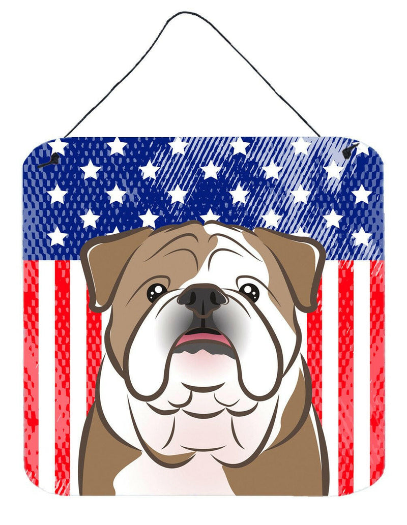 American Flag and English Bulldog  Wall or Door Hanging Prints BB2149DS66