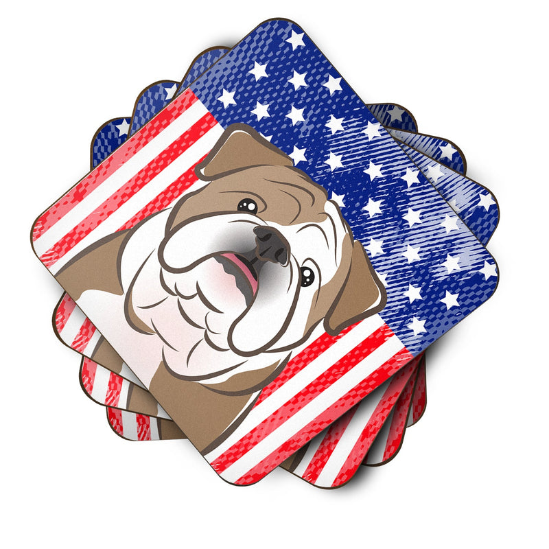 American Flag and English Bulldog  Foam Coaster